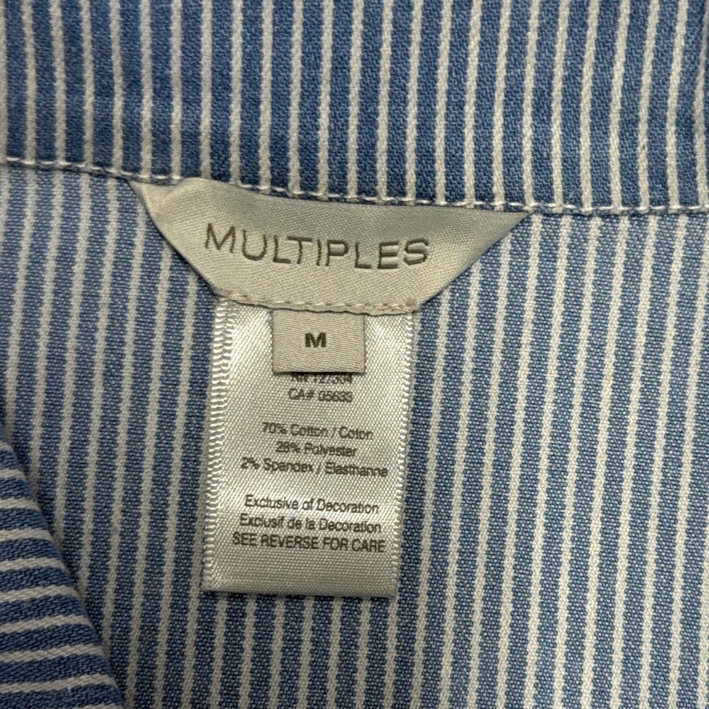 Multiples Blue Striped Jean Jacket - image 4